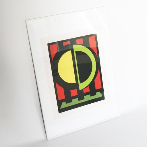 Sérigraphie Vintage Hans August Andersen Artwork Danish Design Signed