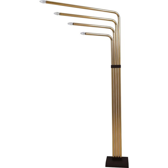 Image 1 of Lampadaire vintage articulé en laiton plaqué par Goffredo Reggiani, Italie 1970