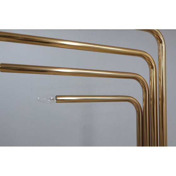 Image 1 of Lampadaire vintage articulé en laiton plaqué par Goffredo Reggiani, Italie 1970