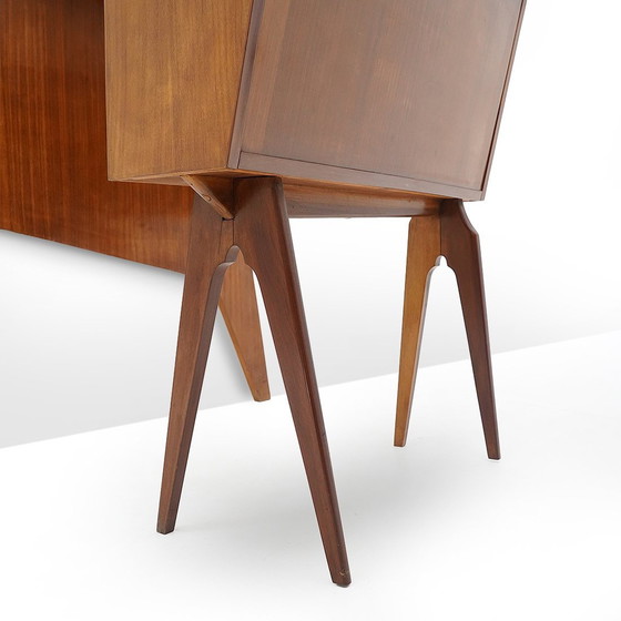 Image 1 of Bar mobile avec 2 tabourets, années 1950