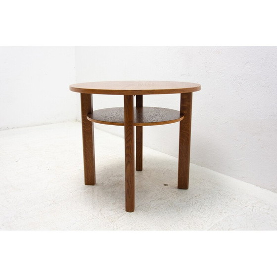 Image 1 of Table basse vintage en bois de chêne, Tchécoslovaquie années 1950