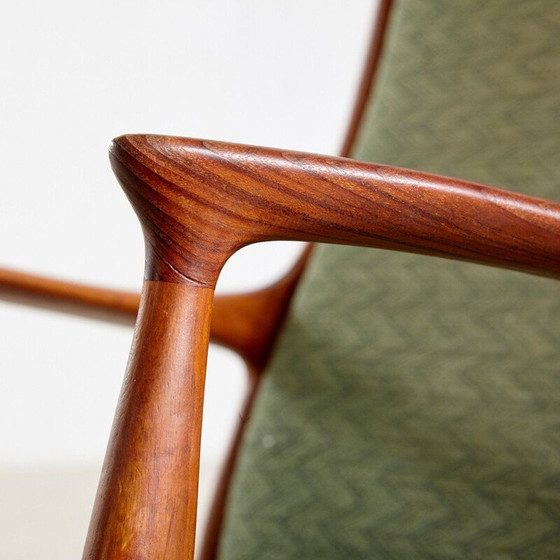 Image 1 of Fauteuil vintage en teck et tapisserie d'Erik Andersen & Palle Pedersen pour Horsnaes Møbler, danois, années 1960