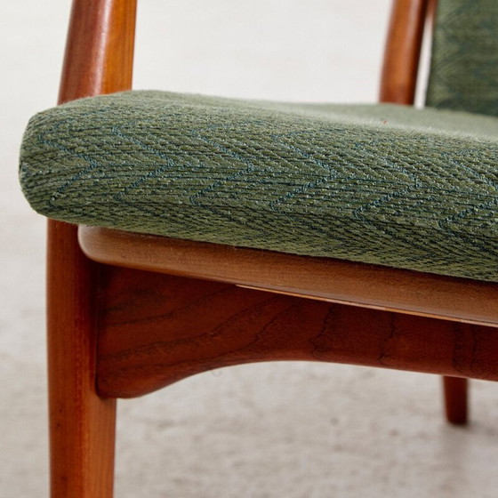 Image 1 of Fauteuil vintage en teck et tapisserie d'Erik Andersen & Palle Pedersen pour Horsnaes Møbler, danois, années 1960