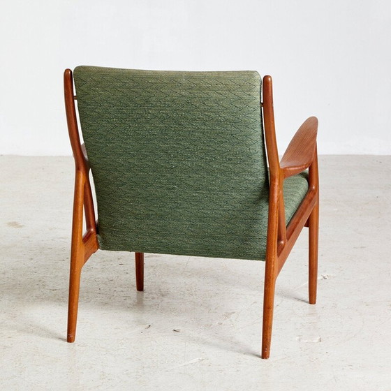 Image 1 of Fauteuil vintage en teck et tapisserie d'Erik Andersen & Palle Pedersen pour Horsnaes Møbler, danois, années 1960