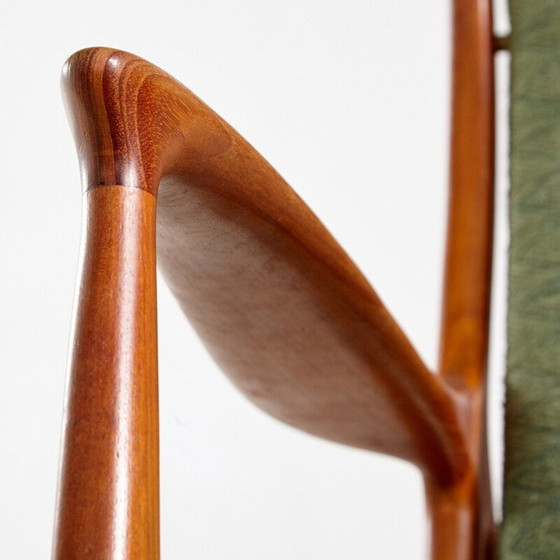 Image 1 of Fauteuil vintage en teck et tapisserie d'Erik Andersen & Palle Pedersen pour Horsnaes Møbler, danois, années 1960