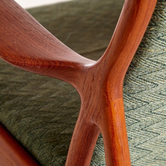 Image 1 of Fauteuil vintage en teck et tapisserie d'Erik Andersen & Palle Pedersen pour Horsnaes Møbler, danois, années 1960