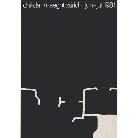 Image 1 of Affiche vintage "Maeght Zurich" d'Eduardo Chillida, 1981