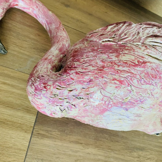 Image 1 of Flamant rose en céramique vintage