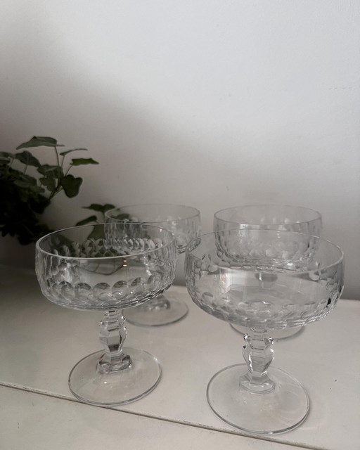 Set de 4 coupes à champagne en cristal