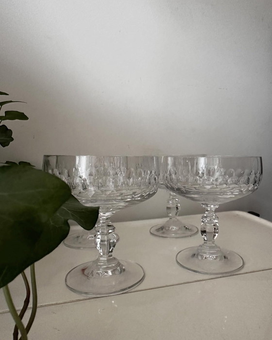 Image 1 of Set de 4 coupes à champagne en cristal