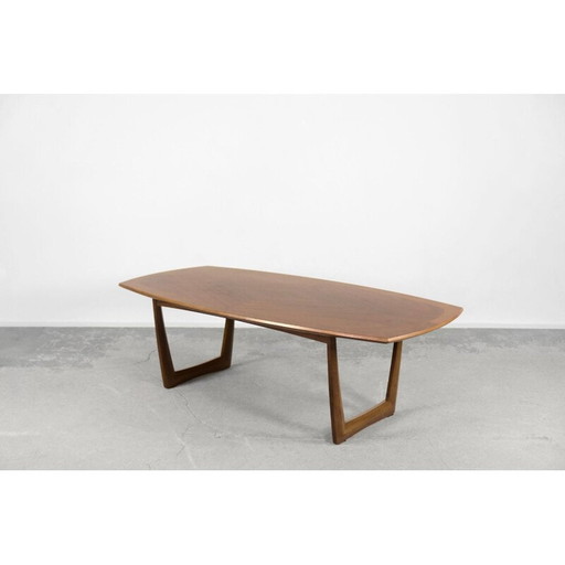 Table basse vintage en noyer par Kondor Möbel, Allemagne 1960