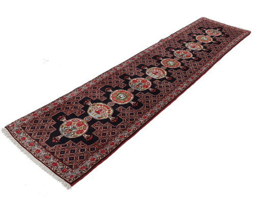 Tapis persan noué à la main original Senneh Kurdistan 305 X 75 cm Top condition