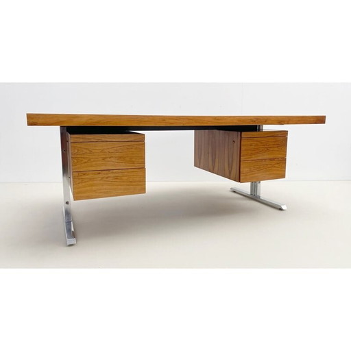 Bureau vintage en bois, Italie 1970