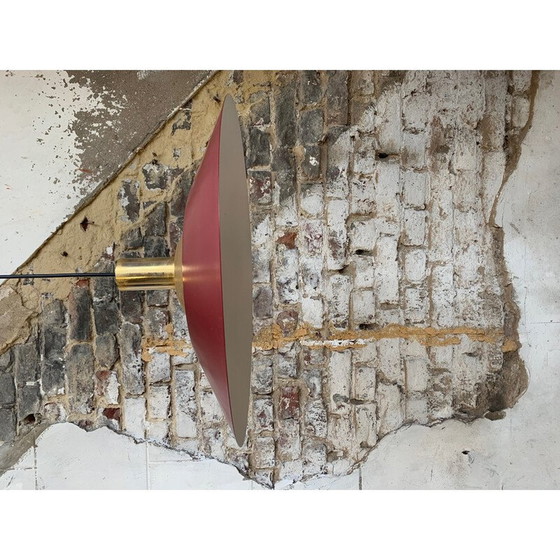 Image 1 of Lampe suspendue vintage bordeaux et or