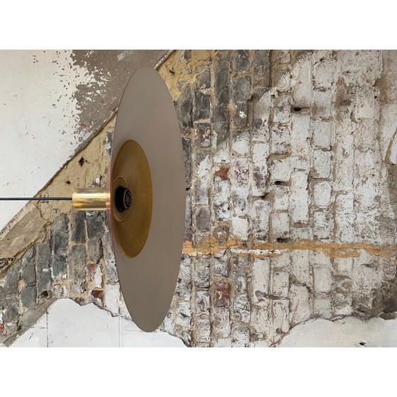 Image 1 of Lampe suspendue vintage bordeaux et or