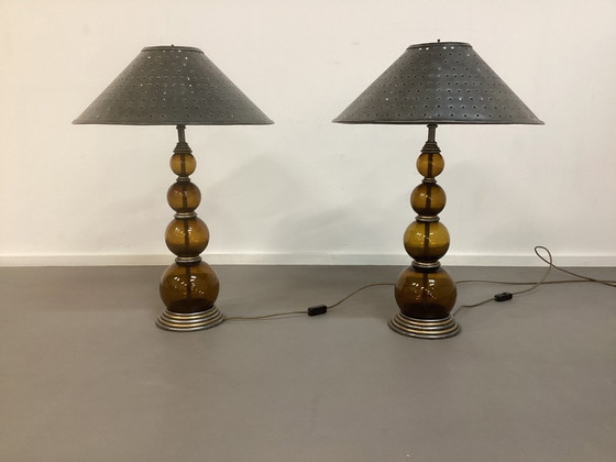 Image 1 of Lot de 2 grandes lampes design années 90