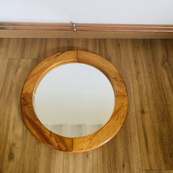 Image 1 of Miroir Vintage En Pin Par Glasmäster Markaryd Suède Années 70