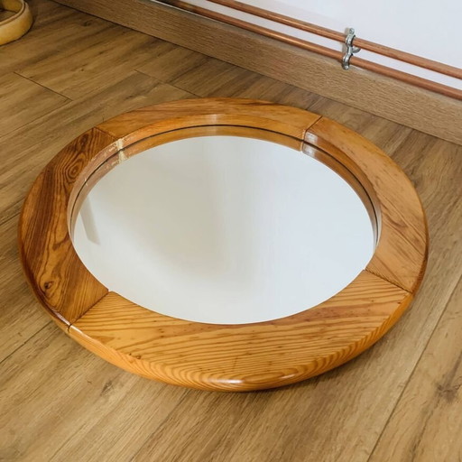 Miroir Vintage En Pin Par Glasmäster Markaryd Suède Années 70