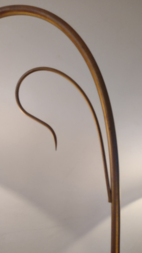 Image 1 of Lampe à arc vintage avec 3 abat-jours en verre d'albâtre 70ème siècle