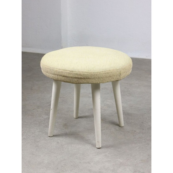 Image 1 of Tabouret vintage en tissu beige, Italie 1980