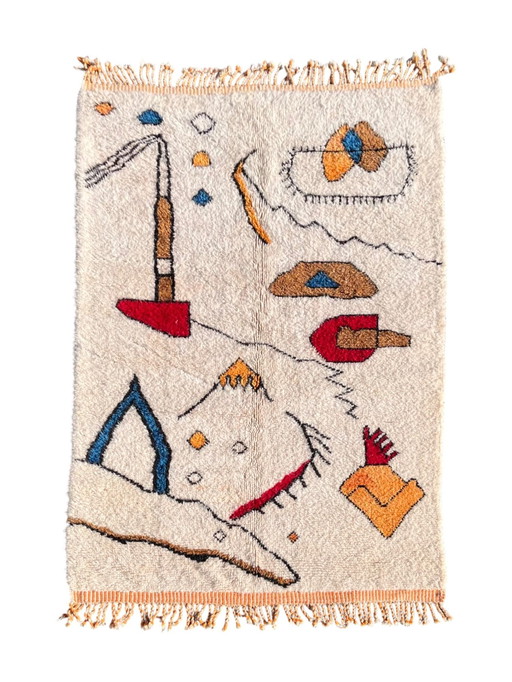 Tapis contemporain marocain en laine