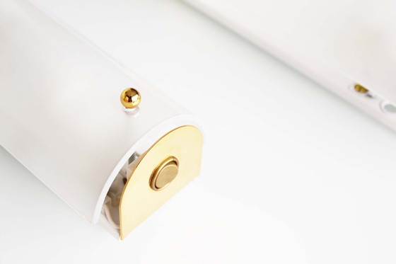 Image 1 of 2X Appliques Vintage en laiton et opaline