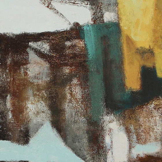 Image 1 of Huile sur toile vintage "Paysage abstrait" de Georg Poulsen, Danemark 1997