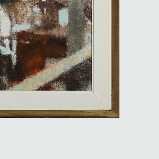 Image 1 of Huile sur toile vintage "Paysage abstrait" de Georg Poulsen, Danemark 1997