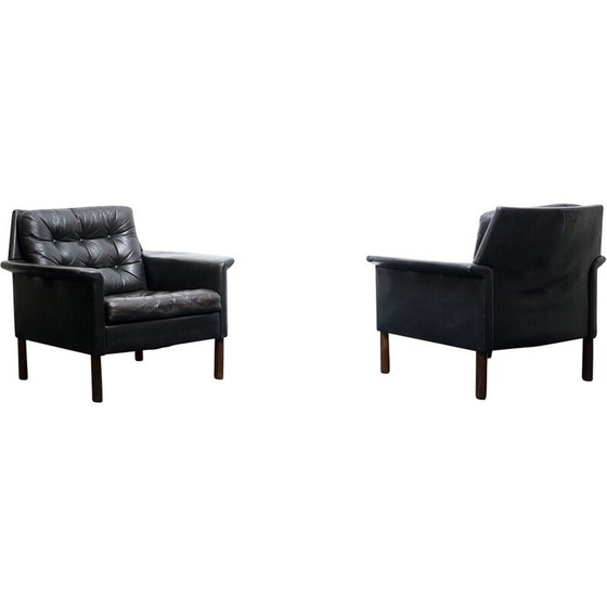 Image 1 of Paire de fauteuils vintage en cuir aniline par Rudolf Glatzel pour Kill International, Allemagne 1969