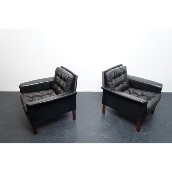 Image 1 of Paire de fauteuils vintage en cuir aniline par Rudolf Glatzel pour Kill International, Allemagne 1969