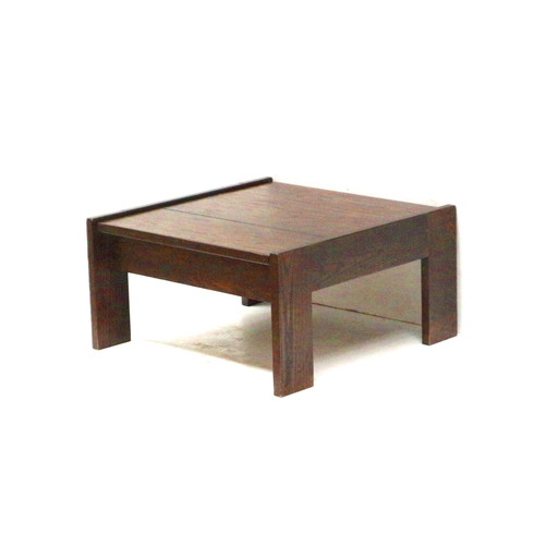 Table basse vintage carrée brutaliste conçue par Harry De Groot pour Leolux