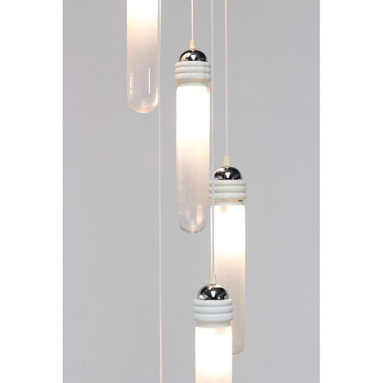 Image 1 of Lustre vintage "Torpedo" en verre de Murano par Mazzega, 1970