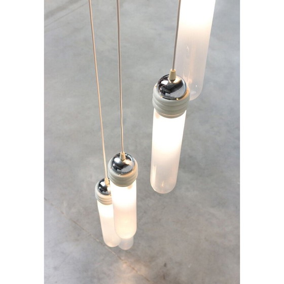 Image 1 of Lustre vintage "Torpedo" en verre de Murano par Mazzega, 1970