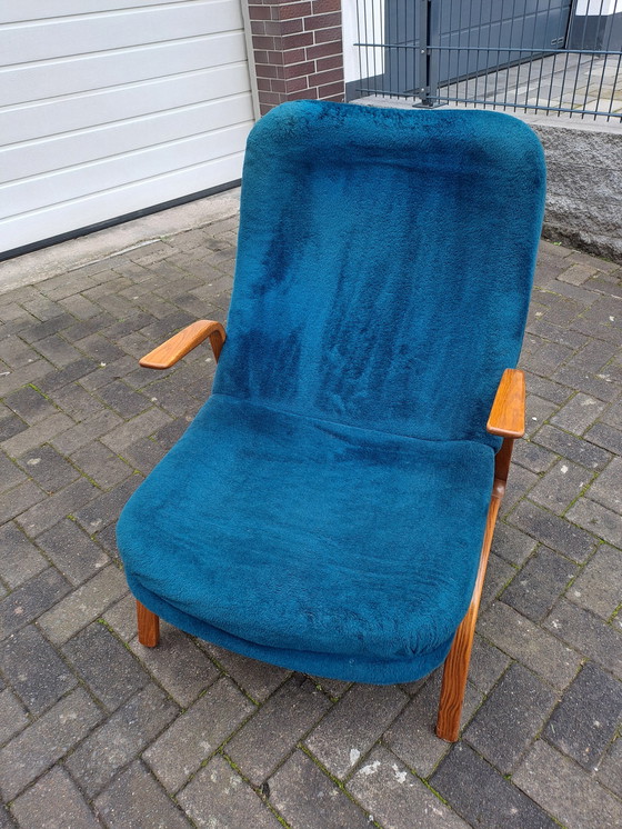 Image 1 of Mid Century Chaise avec accoudoirs Design Paul Bode Bois de frêne