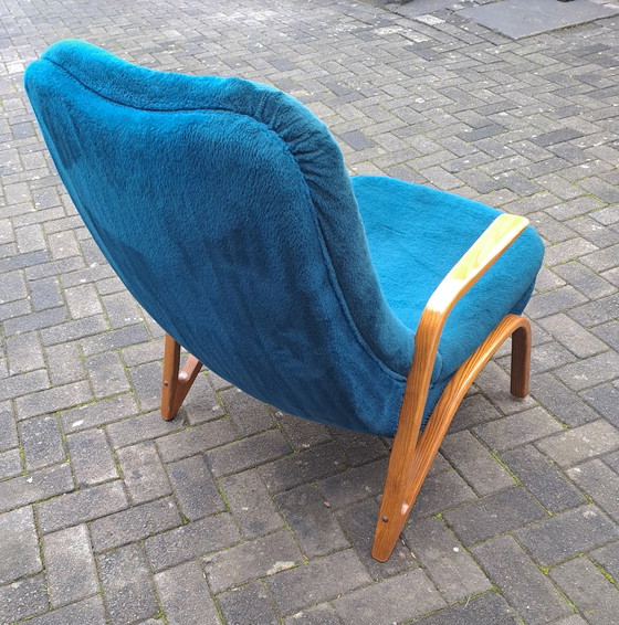 Image 1 of Mid Century Chaise avec accoudoirs Design Paul Bode Bois de frêne