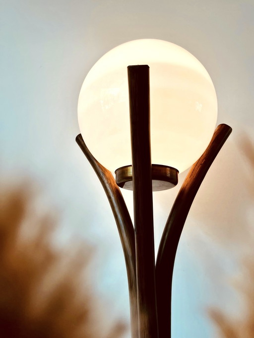 Lampe de lune des années 70 en rotin "Très unique"