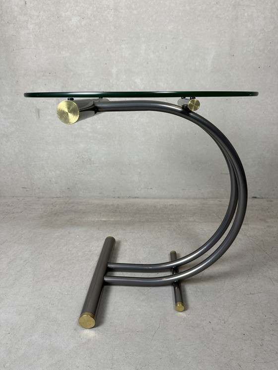 Image 1 of Table d'appoint chromée au design vintage