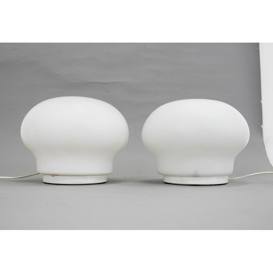 Image 1 of Paire de lampes de table en verre vintage, 1970