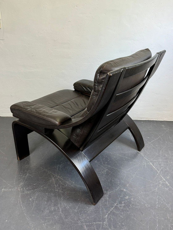 Image 1 of Fauteuil scandinave en cuir 1970S