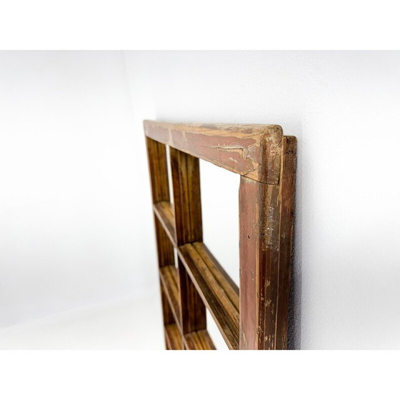 Image 1 of Paire de fenêtres vintage en bois transformées en miroirs