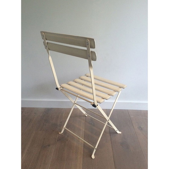 Image 1 of Paire de chaises pliantes vintage en métal et simili cuir, 1970