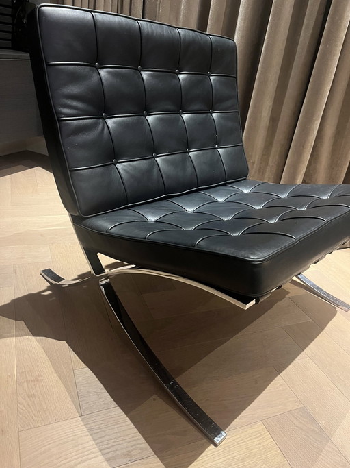 Chaise Knoll Barcelona, Mies Van Der Rohe – fauteuils, rvs, Leather