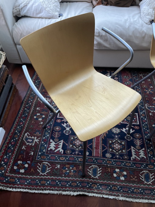 2X Chaise Vico Duo Par Vico Magistretti Pour Fritz Hansen (Blonde)