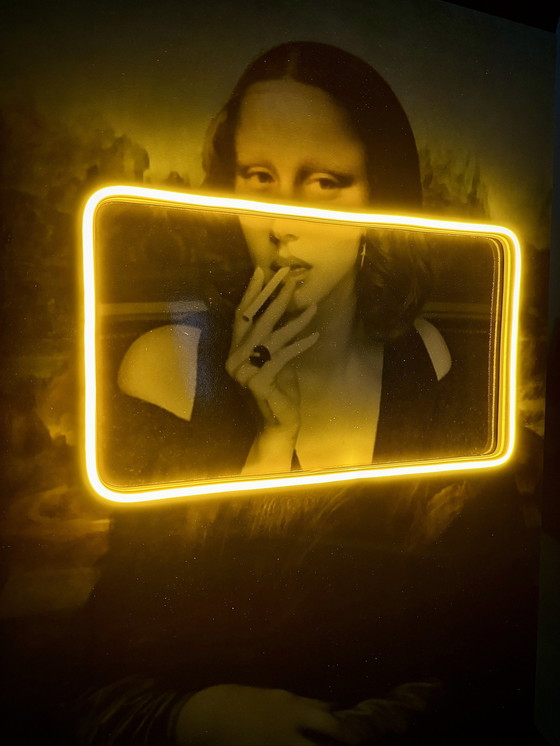 Image 1 of Ledmansion Monnalisa Smoking Yellow Pop Art Wall Art Lampe à Led