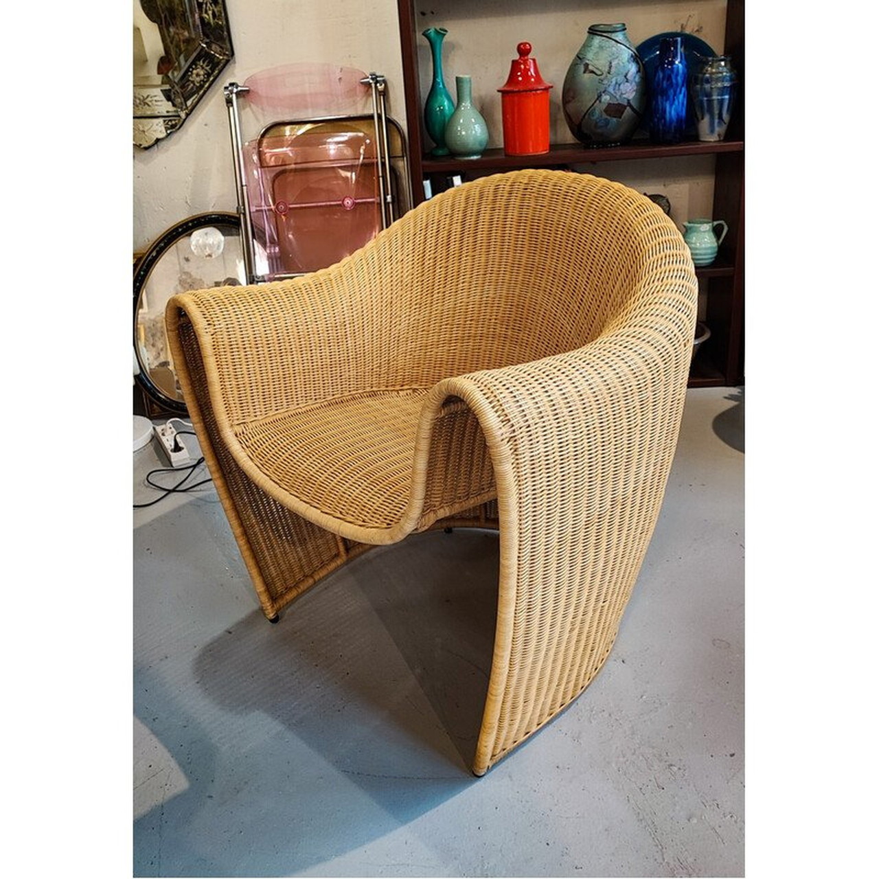 Fauteuil en rotin vintage 