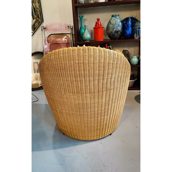 Image 1 of Fauteuil en rotin vintage "King Tubby" par Miki Astori pour Driade, 1995