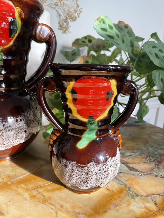 Image 1 of Duo de Vase Vintage Signé Vallauris