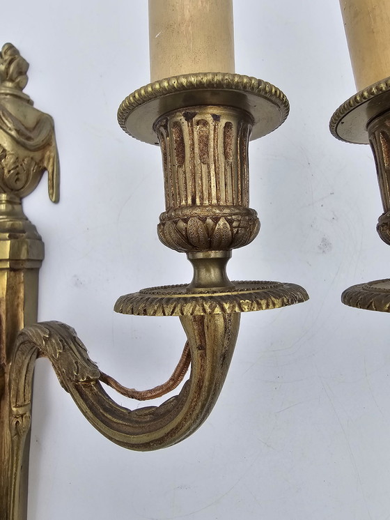 Image 1 of Paire D'Appliques Anciennes En Bronze Style Louis Xvi