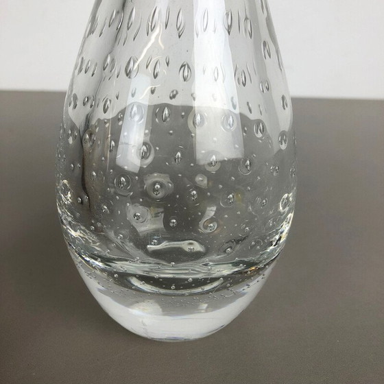 Image 1 of Lot de 2 vases en verre bullé vintage par Hirschberg