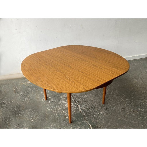 Table de salle à manger extensible en formica et hêtre massif pour Schreiber Furniture, 1960